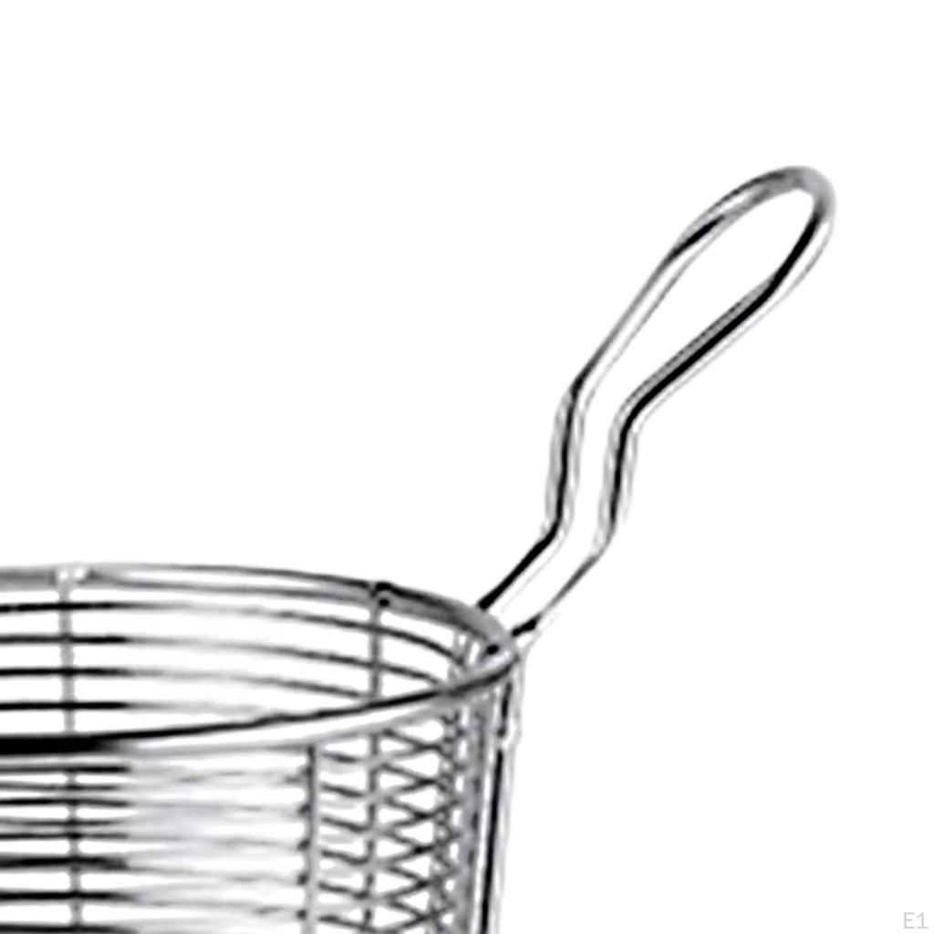 Drain Basket Deep Fryer Strainer Food Round Mesh for Barbecue Clip