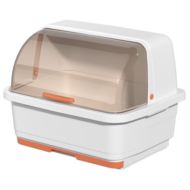 Opbergdoos voor kom en eetstokjes met deksel, Afdruiprek voor borden voor keuken en studentenhuis, Plastic komkast, Afdruipbare komdoos