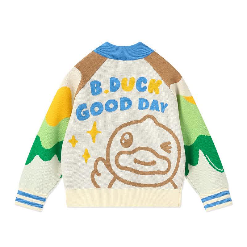 B.Duck Kids' Unisex Cartoon Knit Cardigan