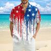 Men's Casual Casual Independence Day Print Short-sleeved Shirt