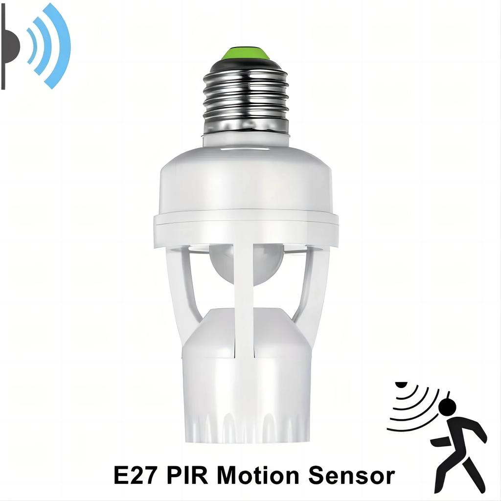 360 Degrees PIR Human Induction Motion Sensor LED Night Lamp Holder Corridor Base E27 Delay Time Adjustable Switch