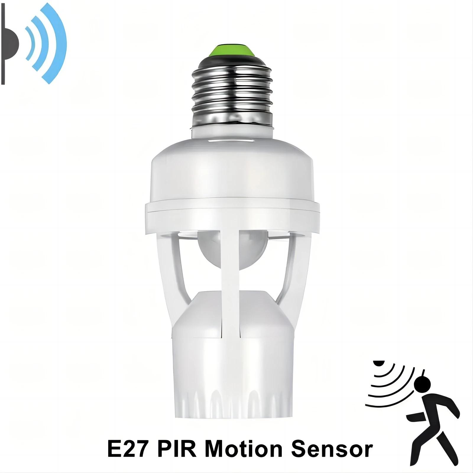 

360 Degrees PIR Human Induction Motion Sensor LED Night Lamp Holder Corridor Base E27 Delay Time Adjustable Switch