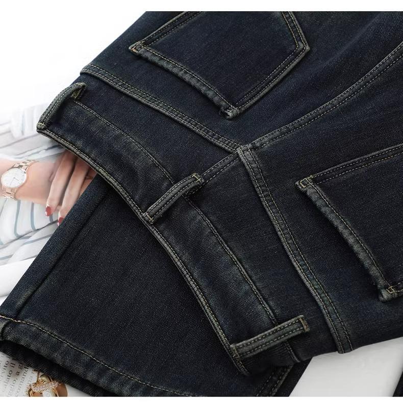 Women's Light Wide-Leg Jeans: Spring/Autumn 2025, Loose, Slimming, Trendy, Petite Nine-Point Straight-Leg Pants