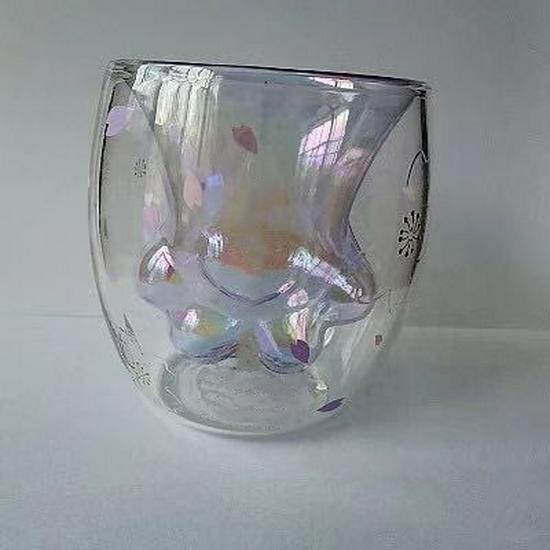 Double-Layer Cartoon Bear Insulated Glass Cup