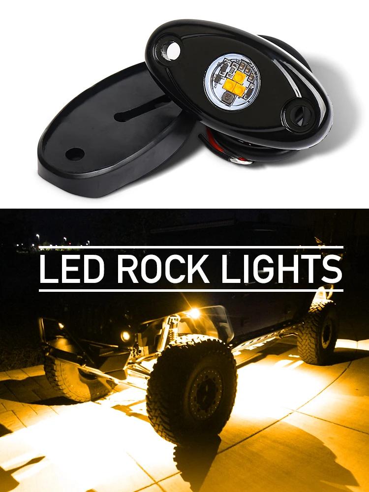 

2-дюймовые универсальные светодиодные фонари для скал, 2 шт., для внедорожных грузовиков, под автомобилем, светящиеся на автодвигателе