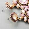 Women Retro Drop Earrings Titanium Steel Alloy Pendant Earrings Acrylic Colorful Grass Crystal Flower Geometric Ear Ornaments