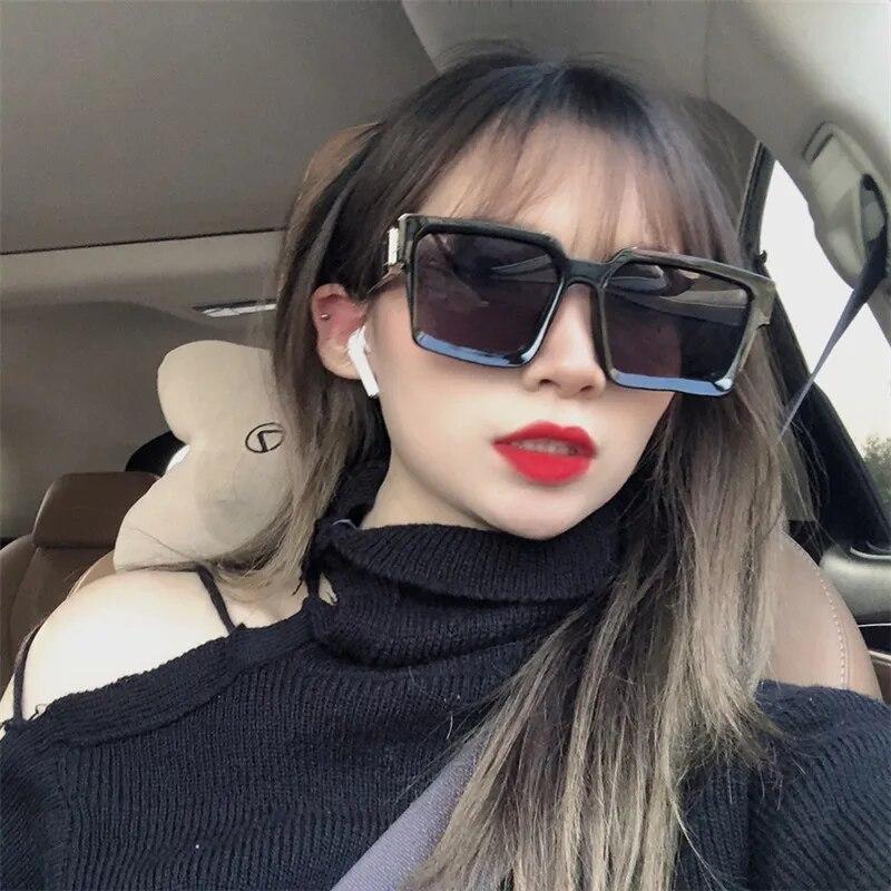 Sunglasses Square Women Sun Glasses Female Eyewear Eyeglasses Plastic Frame Clear Lens UV400 Shade Fashion Driving New