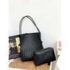 New knot leather woven shopping bag mother and child bag tote bag commuter large capacity underarm shoulder bag women
