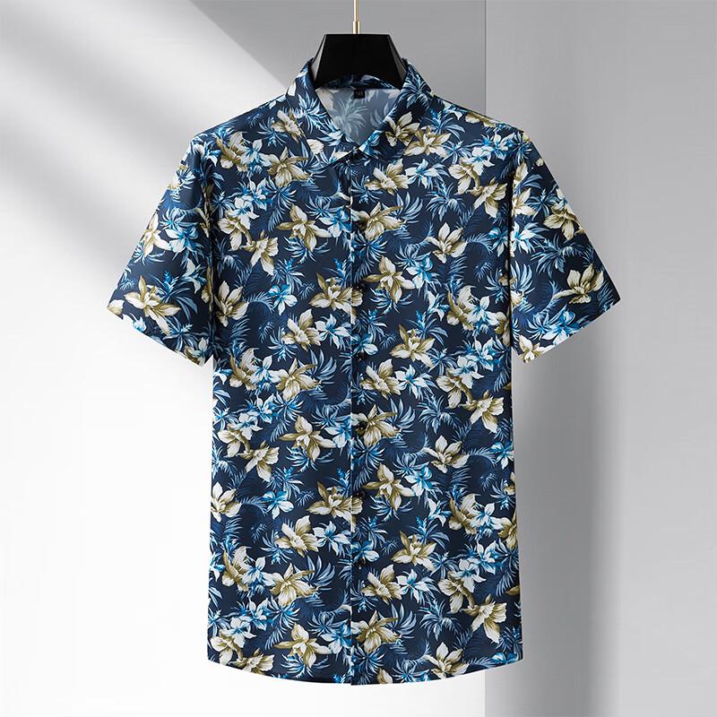 

Men s Plus Size Floral Short-Sleeve Shirt 10XL
