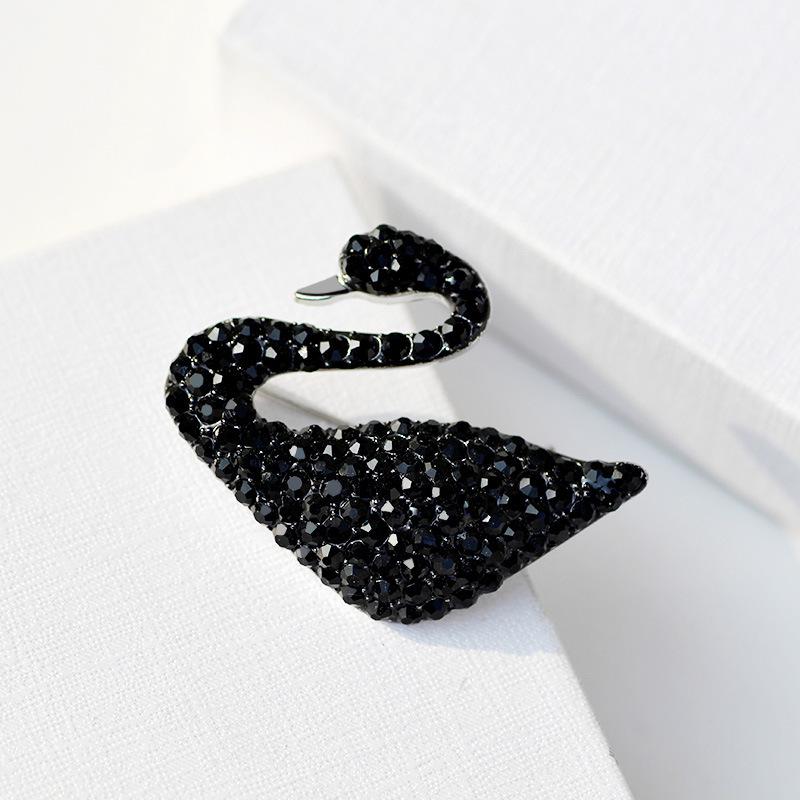 

Брошь в корейском стиле «Черный лебедь» с бриллиантами - Женская роскошная булавка и аксессуар-корсет