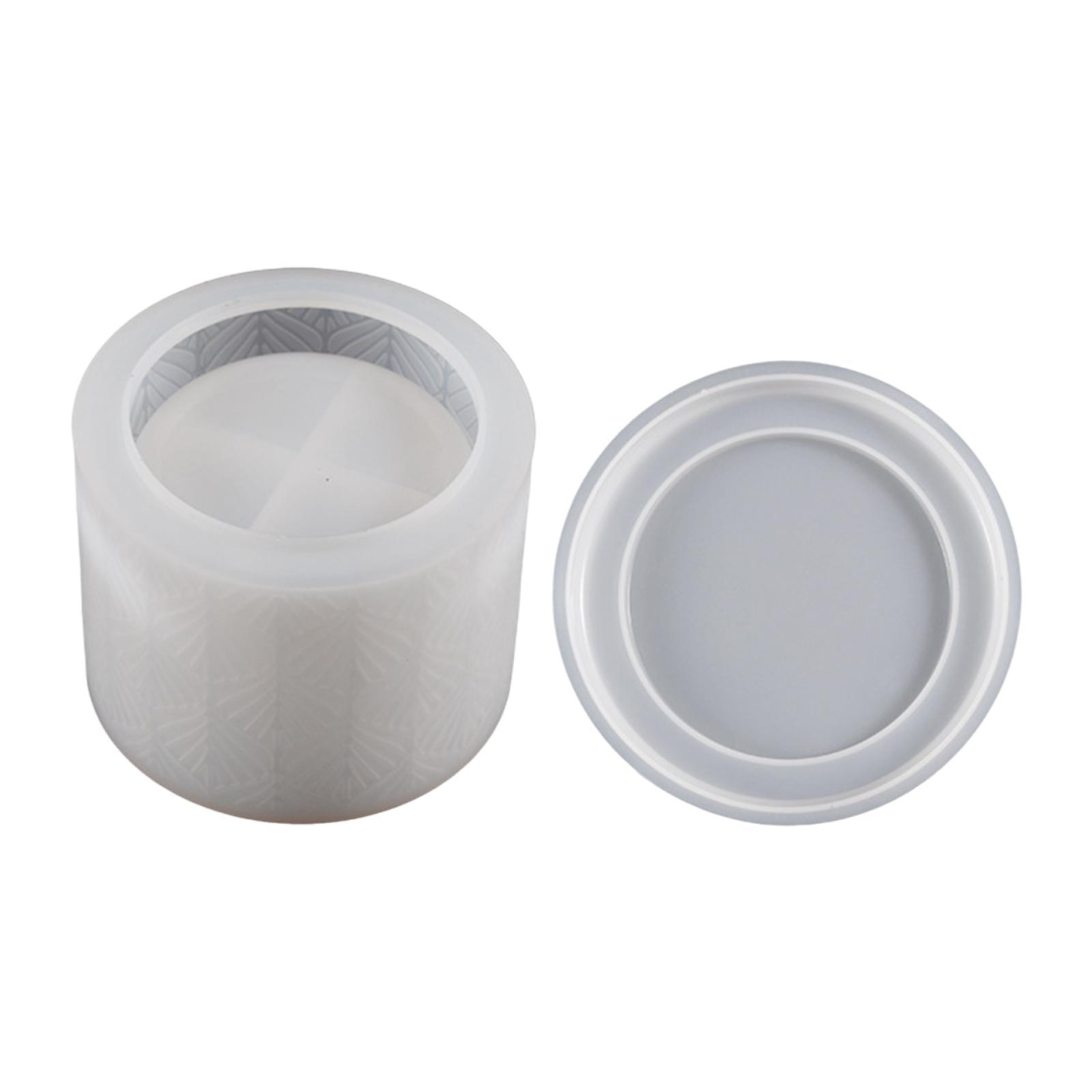 Round Cup Silicone Casting with Lid Handmade Cube Round Box Mould Decorative Versatile Storage Container Mold DIY Making Kit