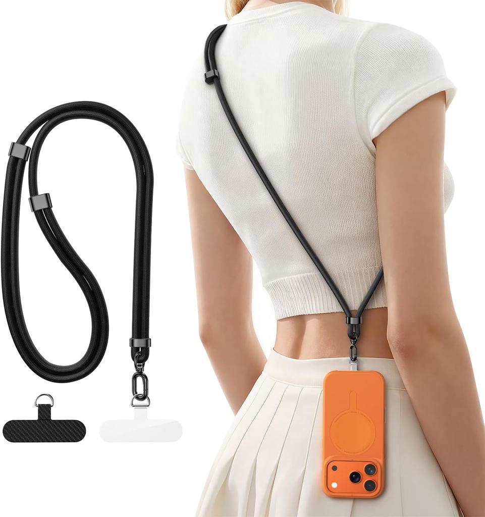 Universal Adjustable Phone Lanyard Crossbody Necklace Strap Phone Case Long Hanging Rope with Clip Anti-Lost Durable and Sturdy