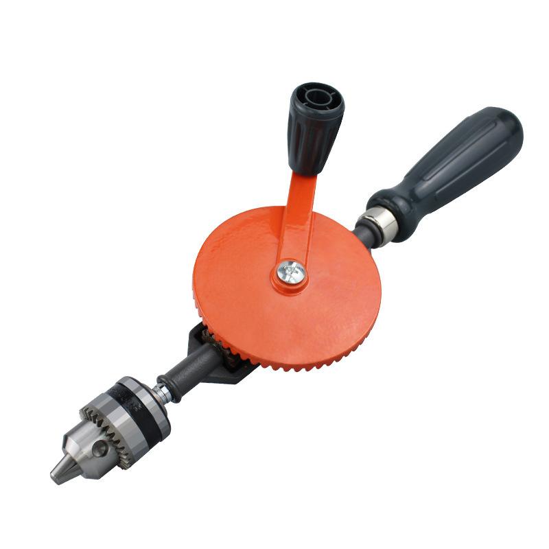 Multi-function Hand Crank Manual Drilling Tool Wood-plastic Double Gear Wood Puncher Set