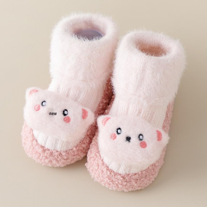 Thick Warm Non-slip Baby Walker Shoes: Soft Sole Socks for Ages 0-3, Unisex, Autumn/Winter