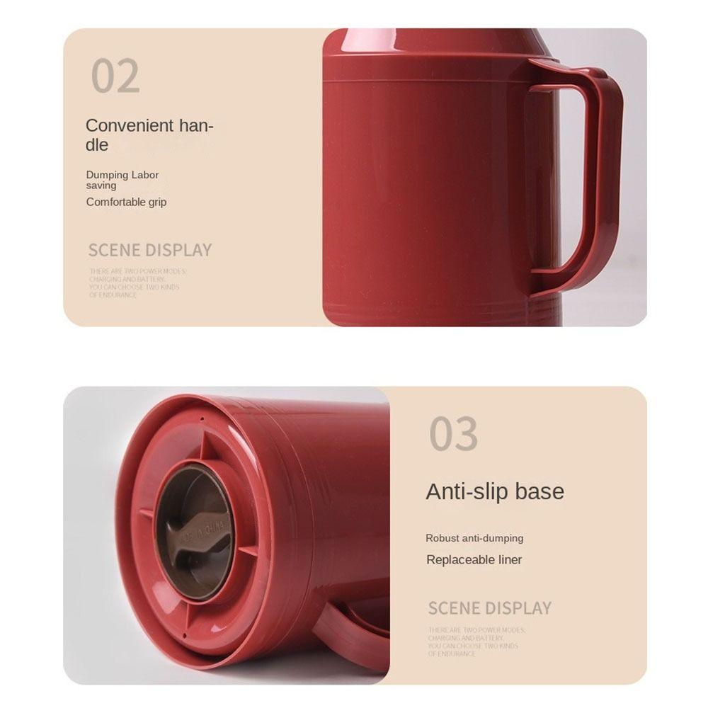 1L/1.6L Glasinsats Isolerad Värmande Vattenkokare Stor Kapacitet Termosgryta Varmvattenkokare Kök