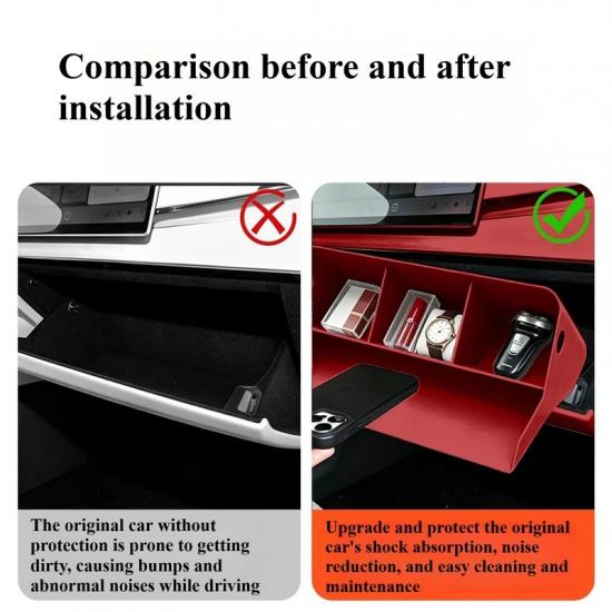 For Zeekr 8X 2026 Car Passenger Glove Box Storage Tray Silicone Partition Organizer Interior Stowing Modification Accessories