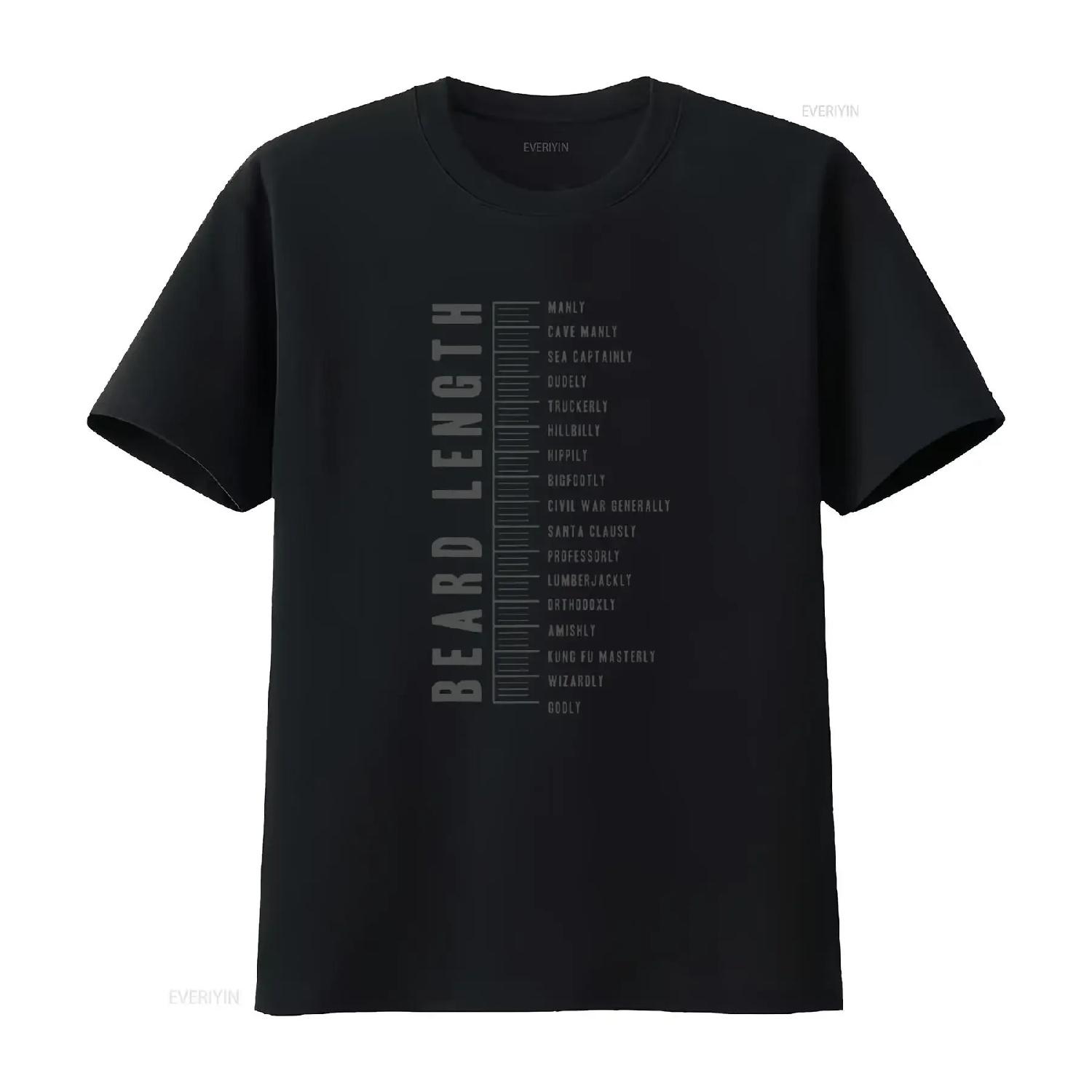 

Beard Length Ruler T Shirt Growth Chart vintage Washed designer clothes homme Versatile fashion Slightly Soft graphic XXXXXL різнокольоровий