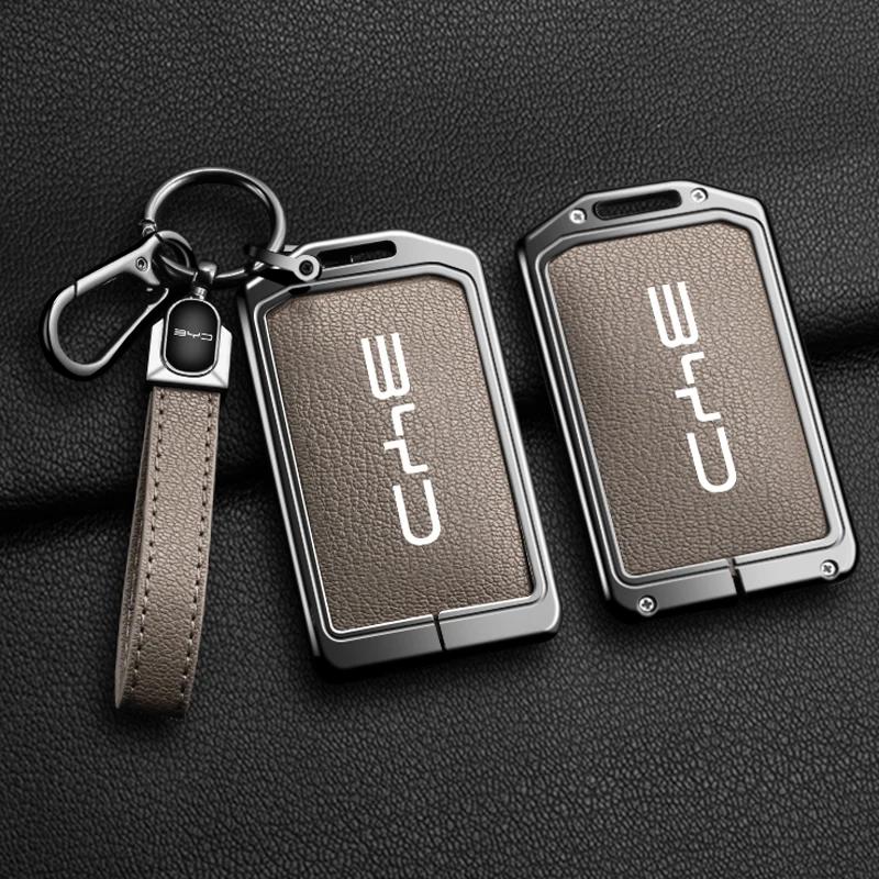 Interior Mouldings Zinc Alloy Leather Car NFC Card Remote Key Cover Fob Case For BYD Tang DM Han EV Song PRO Qin PLUS DMI Auto K