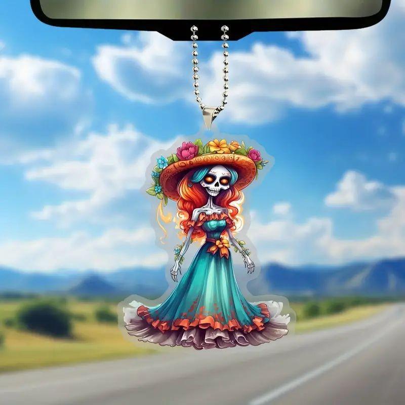 Charming Cartoon Acrylic Christmas Tree Pendant For Home And Auto Decoration Gifts