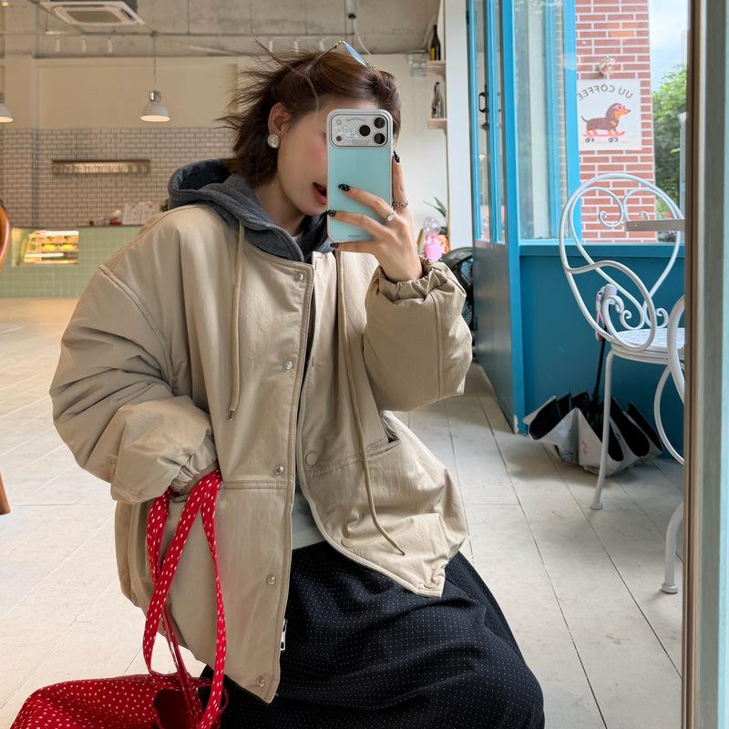 Premium winter new sweater hat cotton-padded clothes women's small short hooded cotton-padded jacket thick coat