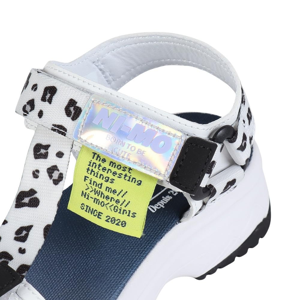 Sandales NM J129 Filles cm 2E [Moonstar] Blanc/Animal 22.0