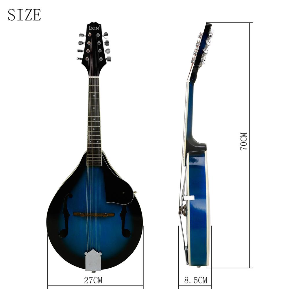 IRIN 8-String Mandolin A Style Electric Guitar Mandolin Set for Beginner Musical Lover Playing Practicement Stringed Instruments