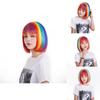Cosplay Short Rainbow Wig For Festival