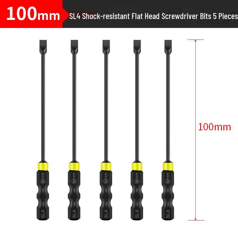 Impact-Resistant Slotted Drill & Screwdriver Bit for Electric and Pneumatic Tools