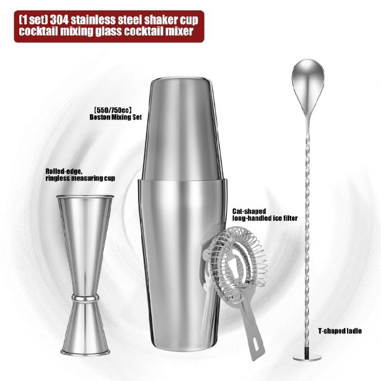 Steel Bartenders Drink Shaker Set with Jigger Strainer Muddler Mixing Spoon Tool For Crafting Cocktails Home Use Parties