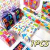 1pcs Wrapping Paper Roll Colorful Happy Birthday Gift Wrapping Paper Kids Birthday Party Holiday Wrap Cartoon Craft Paper Decor