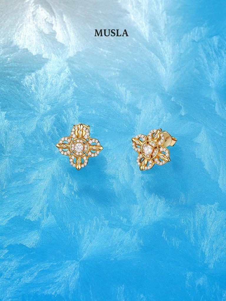 Musla Design Šperky Pro Ženy Módní Náušnice Náušnice ze Sterlingového Stříbra 925 Zirkon Módní Puzetové Náušnice