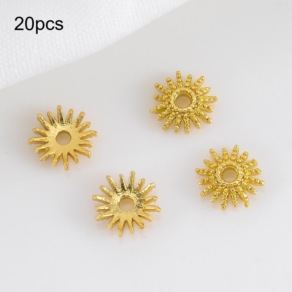 10/15/20/50/100pcs 18K Gold Plated Wave Flower Bead Caps Bracelet Necklace Crafts Round Bead Cap DIY Jewelry Making Accessories