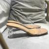 Summer Women Pumps Sandals 9cm Jelly Slippers Sexy Open Square Toe High Heels Women Transparent Slippers Shoe Heel Clear Sandals