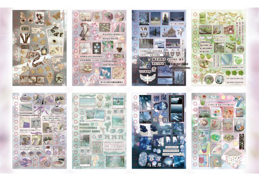 Yuxian Dreamcore Spulenaufkleber Tagebuch: Zeitumformungs-Collage & Dekoration