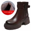 2025 Women's Genuine Leather Martin Boots - Warm, Thickened, Single Cotton Boots for Spring, Autumn, and Winter.