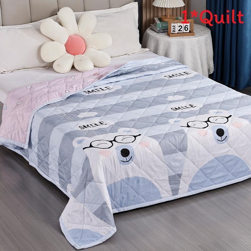 Summer Plant Animal Pattern Prints Duvet Quilt Bedding For Student Washable Room