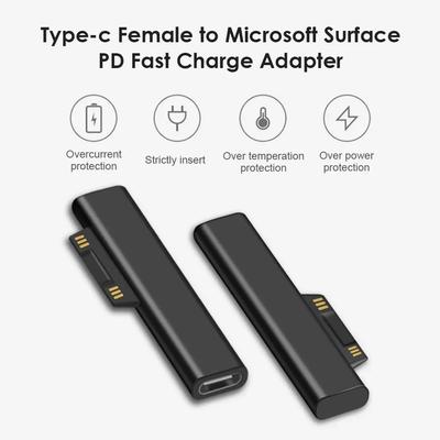 Type-c Female To Microsoft Surface Adapter PD Fast Charging Adapter15V 3A Magnetic Charger Adapter Tablet Plug Converter