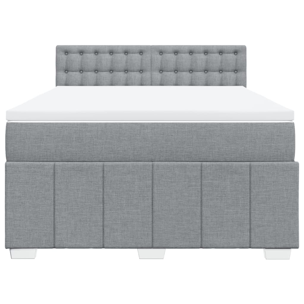 Vidaxl Letto Continentale Con Materasso, Grigio Chiaro 140X200 Cm, Tessuto