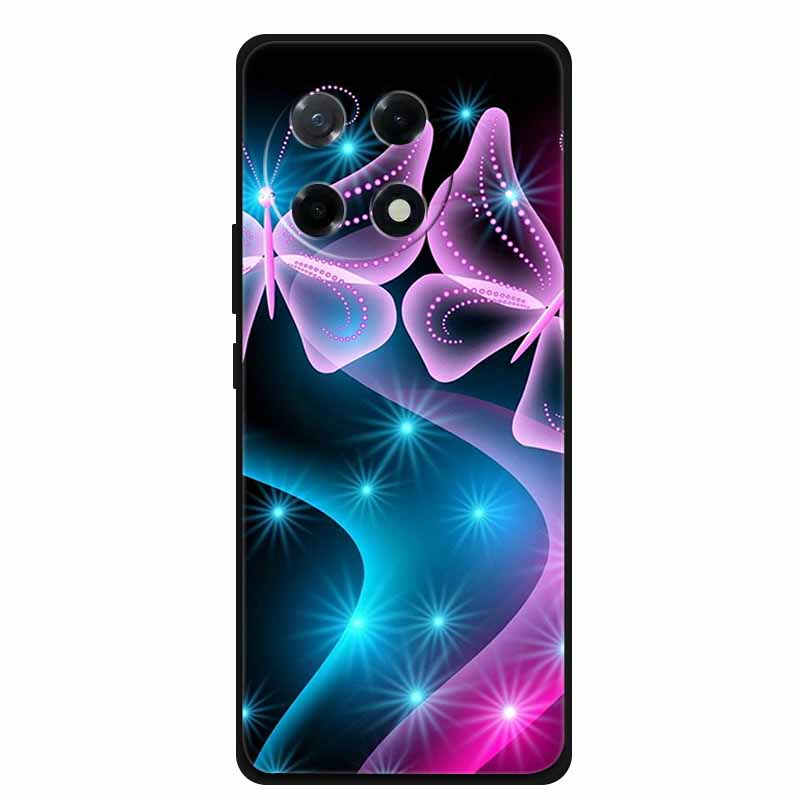 For Tecno Spark 30 Pro Case Luxury TPU Soft Silicone Back Cover Phone Cases on Spark30Pro KL7 Protector Bumper Love Flower Coque