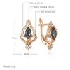 Wbmqda 585 Rose Gold Color Vintage Black Natural Zircon Drop Earrings For Women Luxury Ethnic Wedding Jewelry Accessories