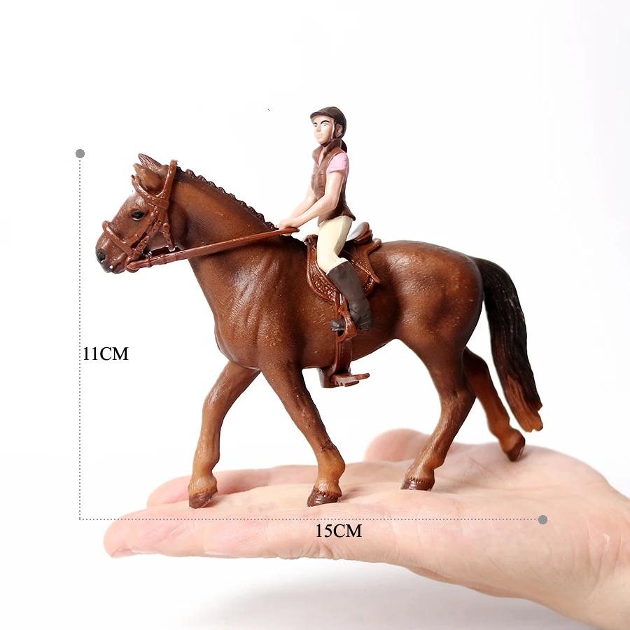 Toy Horses Equestrian Rider Horse Playset Farm Animals Action Figure Animal Figurines Plastic Models Children Toys Kids Gifts