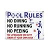 Pool Rules Sign, Indoor/Outdoor Swimming Pool Decorations, Aluminum Metal Sign