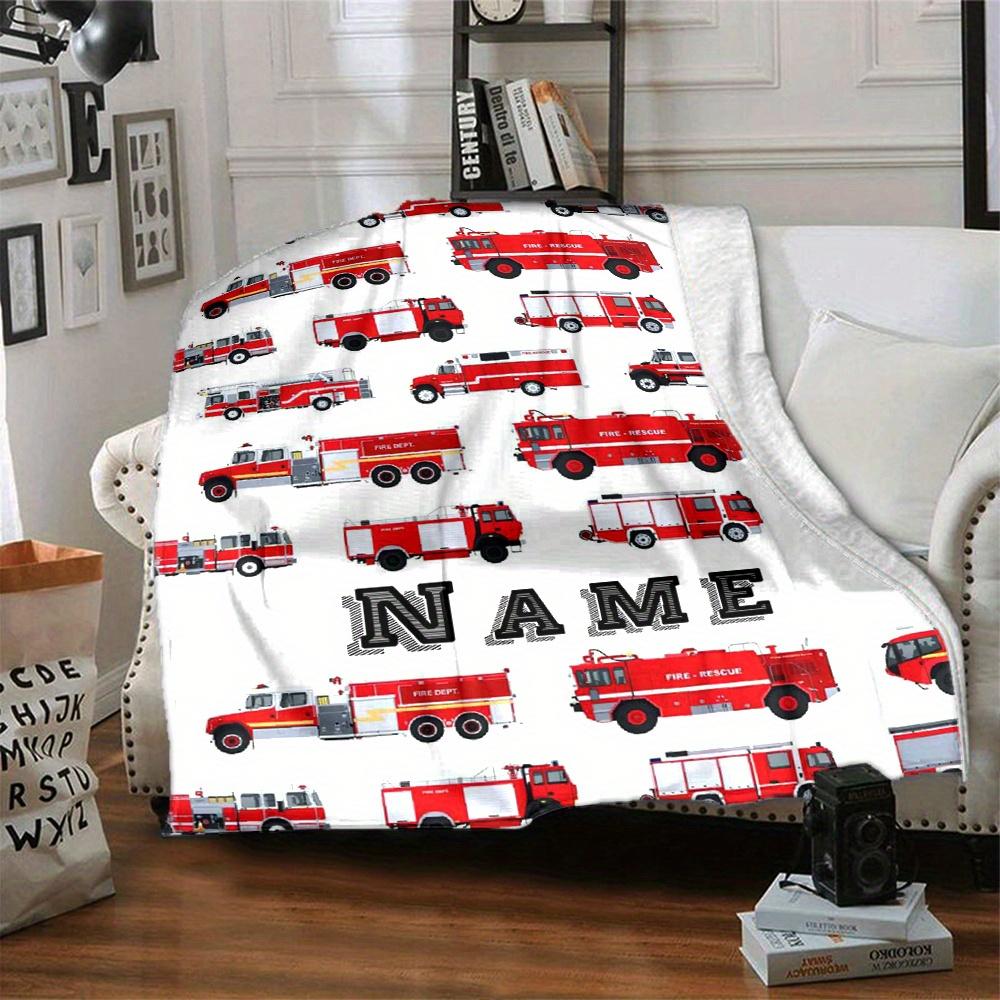 Home Fire Truck Pattern Fashion Blanket Used For Chair Office Sofa Bed Camping Soft And Warm Giving Friends And Relatives Birthday Gifts Graduation