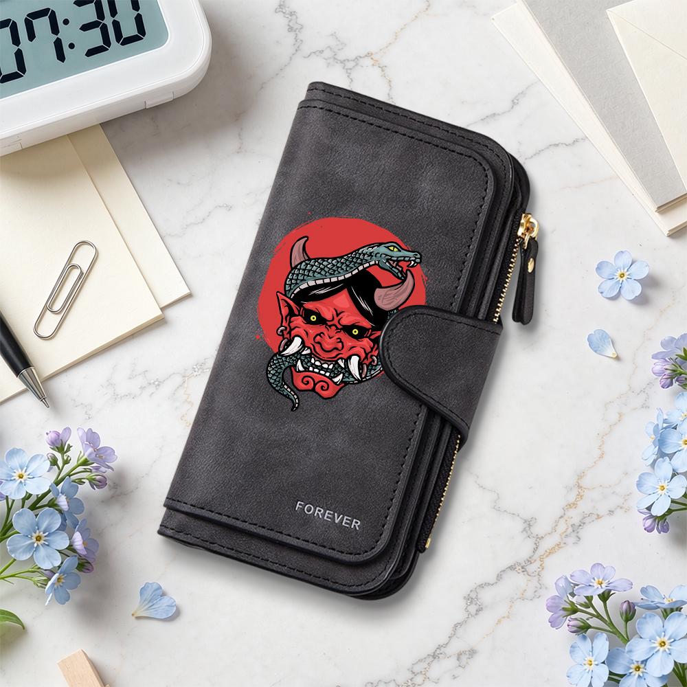 Stylish Printed Long Wallet Durable Portable Card Holder Daily Use Purse