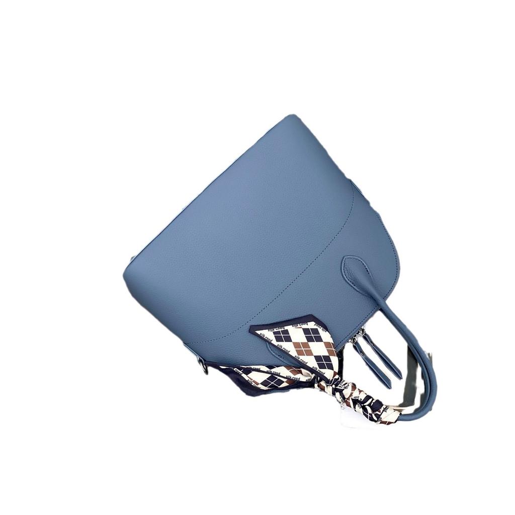 Cowhide Shoulder Women's Bag Large Capacity Shoulder Crossbody Women's Fashion Simple Practical Shell Bag Silk Scarf