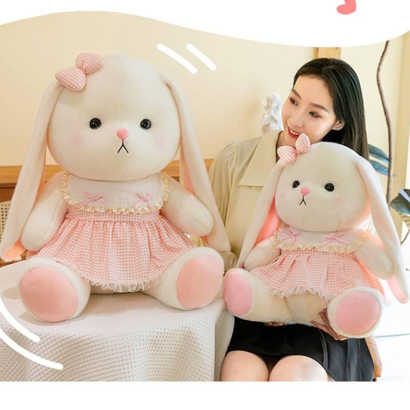 Adorable Plush Rabbit Doll With Cute Flower Dress Perfect For Girls Birthday Gifts