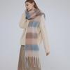 Plaid scarf women's imitation cashmere style versatile autumn and winter warm shawl scarf