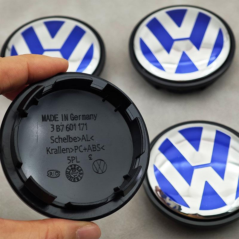 Für VW Volkswagen Jetta MK5 Golf 4 Stück 65mm Blau VW Auto Radnabenkappen Für Volkswagen VW R GTI Golf 6 Passat CC Magotan Touran
