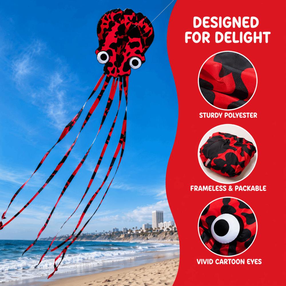 Large Single Line Kite Frameless Soft Animal Kite Durable Outdoor Fun Toy  Beach