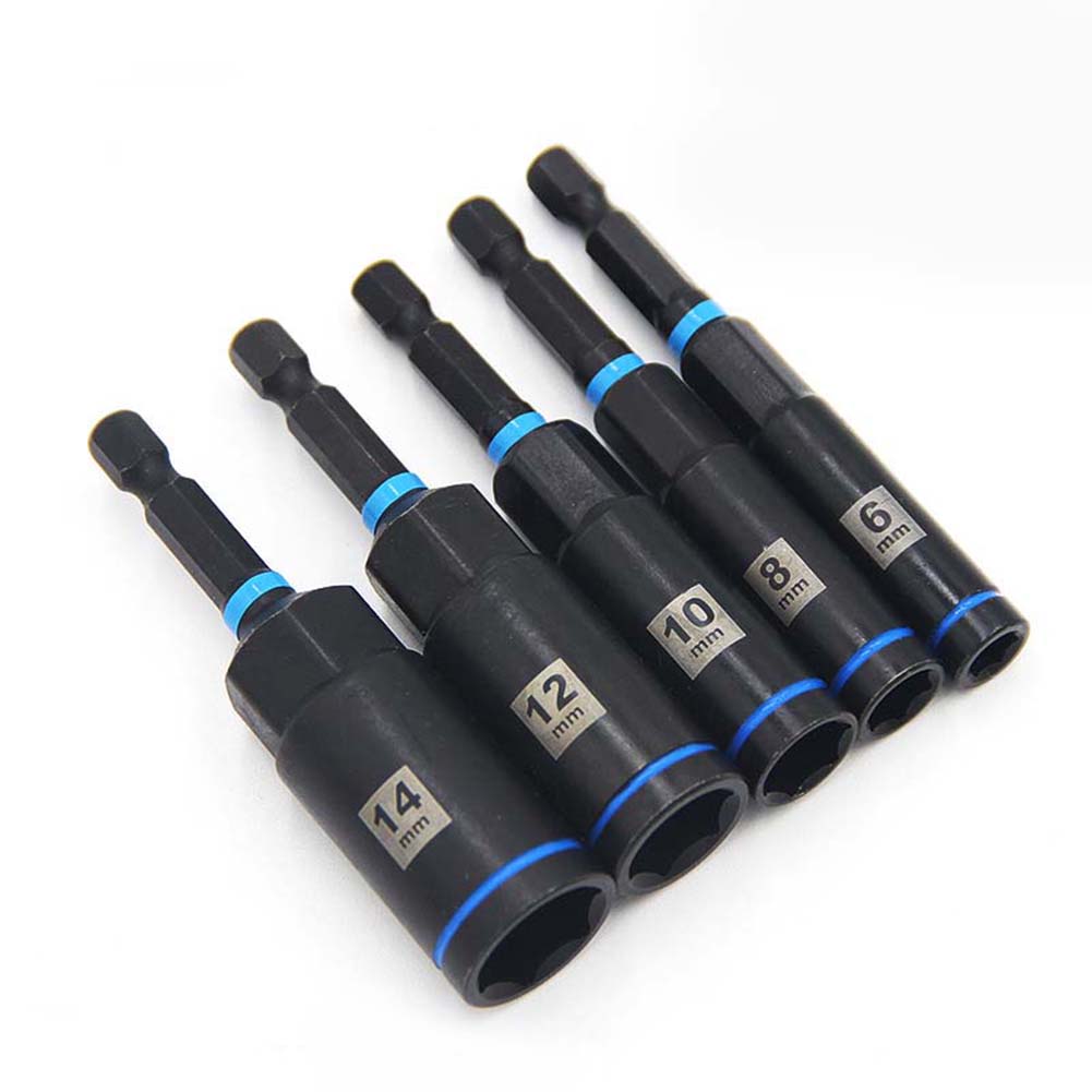 80mm Hex Socket Nut Driver Drill Bit Adapter 1/3/5pcs Socket Wrench Extension Sleeve 6/8/10/12/14mm Tools Socket Adapter